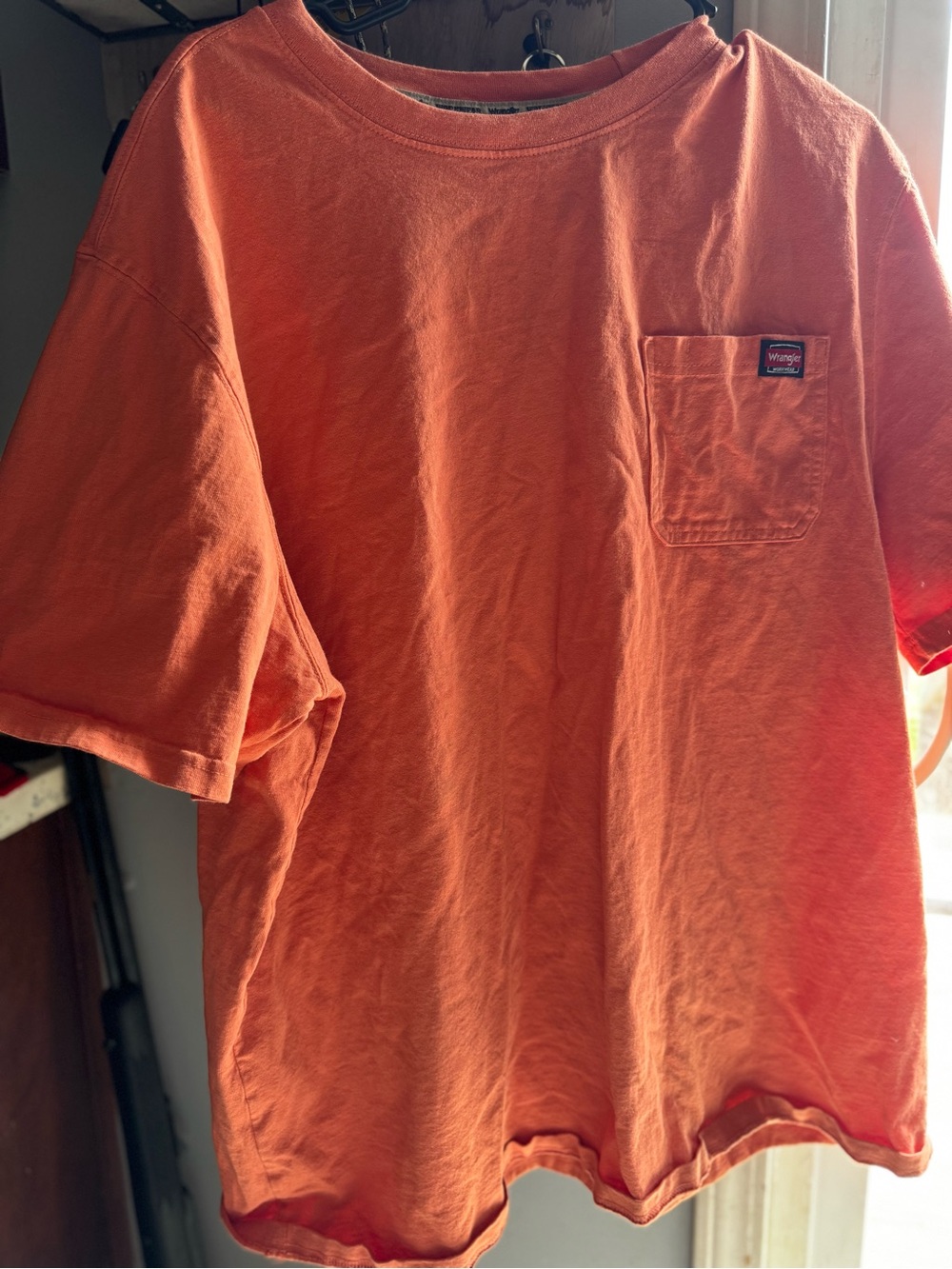 Wrangler Orange Short Sleeve Pocket Tee